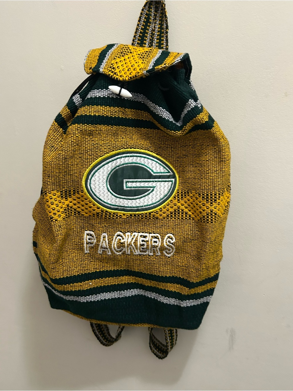 NFL Green & Gold Packers Knit Drawstring Backpack